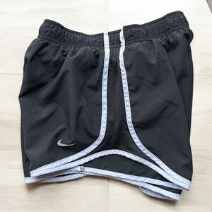Nike Dri Fit Black Athletic Shorts with White Trim